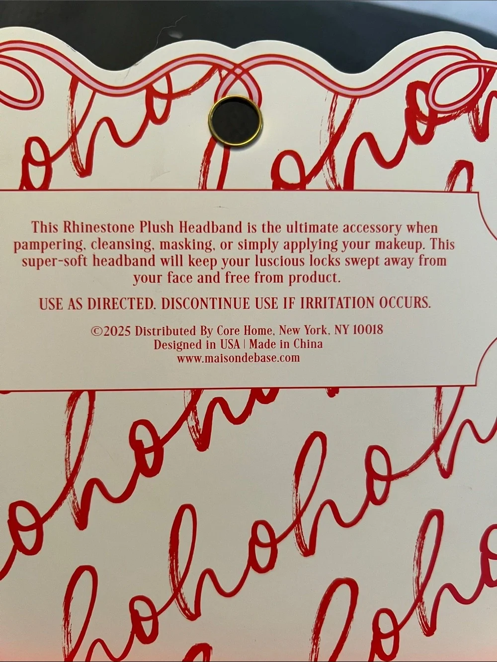 MAISON DE BASE NEW RED Plush Spa Headband & Foot Lotion